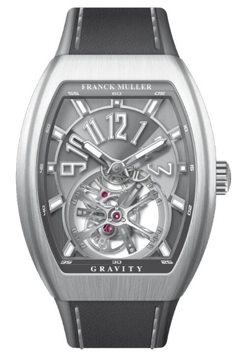 Buy Franck Muller Vanguard Gravity Tourbillon Brushed Stainless Steel - Grey Replica Watch for sale Cheap Price V 41 T GRAVITY CS (TT) (BR) (AC) (TT BLC ACBR)